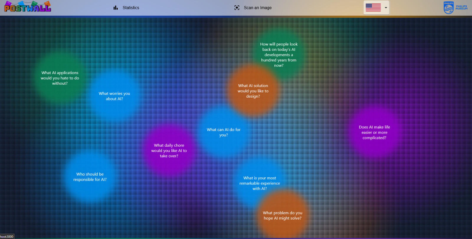 Prototype screen showing AI feedback questions